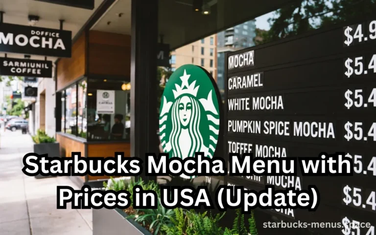 Starbucks mocha menu price